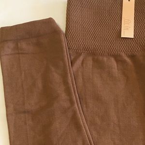 Fleece Leggings - High waist band - Mocha
